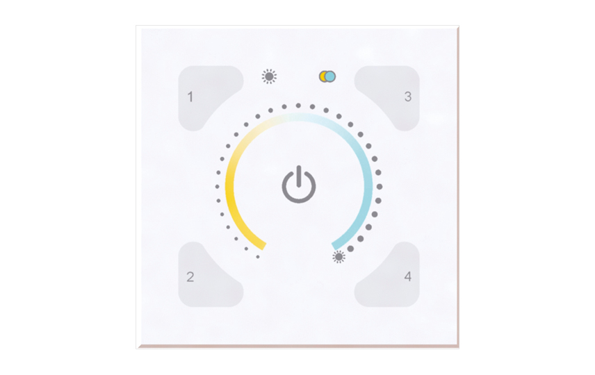 Controls Hvid Glas Vægpanel Tunable White DALI Type 8