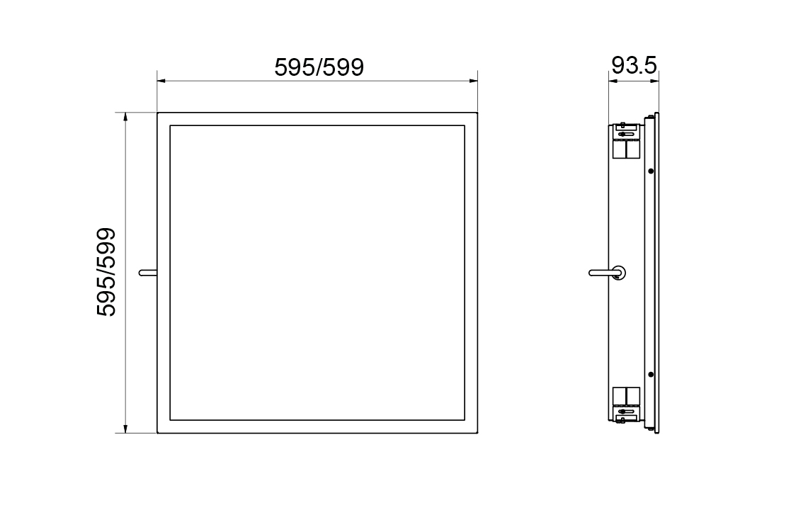 SENSE IP65 595x595 Hvid 4670lm 3000K Ra>90 DALI / Push Dim