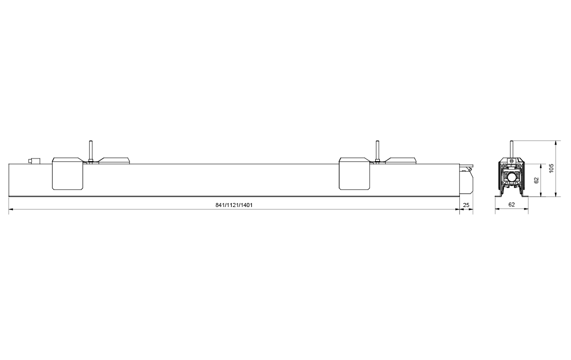 Lineal recessed 1120 White Blind profile DALI / Push Dim