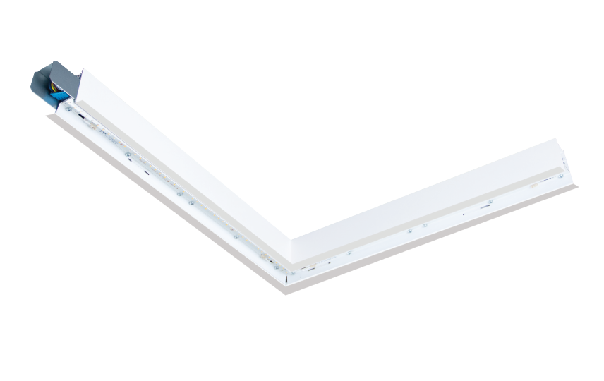 Lineal recessed Corner White 1870lm 3000K Ra>80 DALI / Push Dim