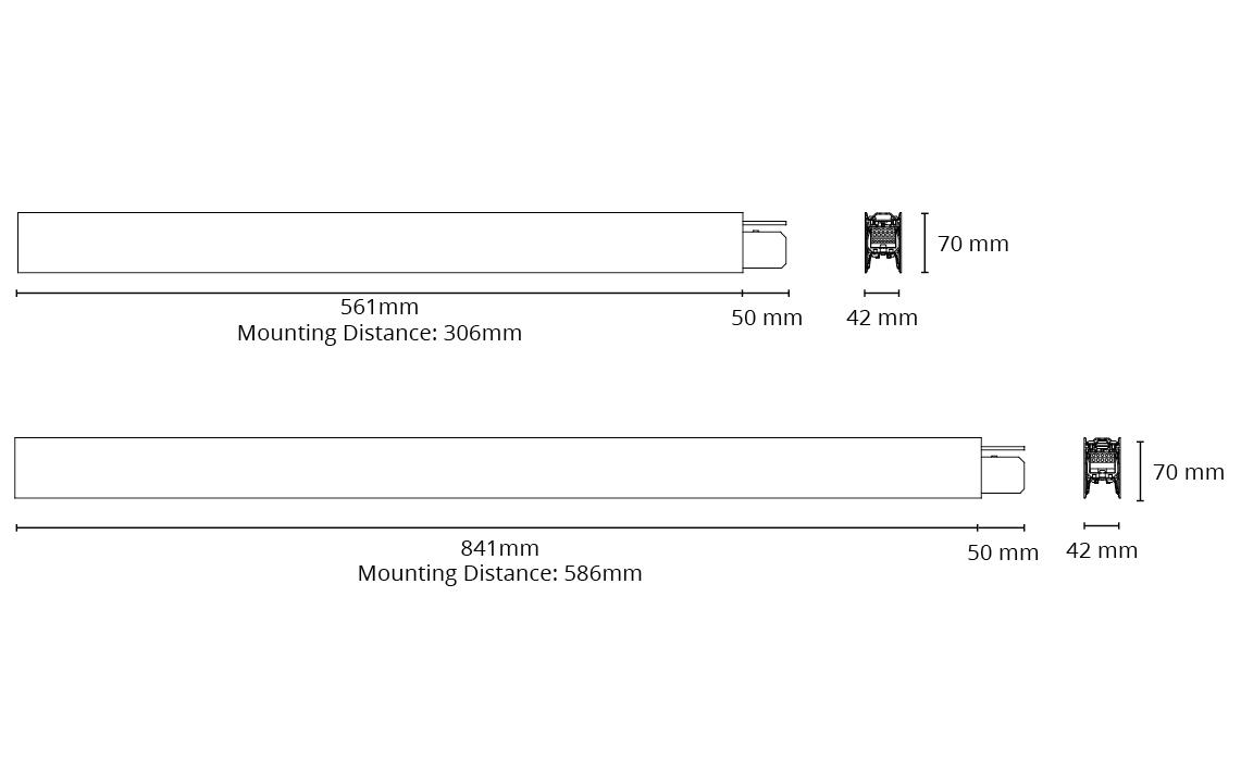 Lineal Cubic 560 Weiss 2220lm 4000K Ra>80 DALI / Push Dim