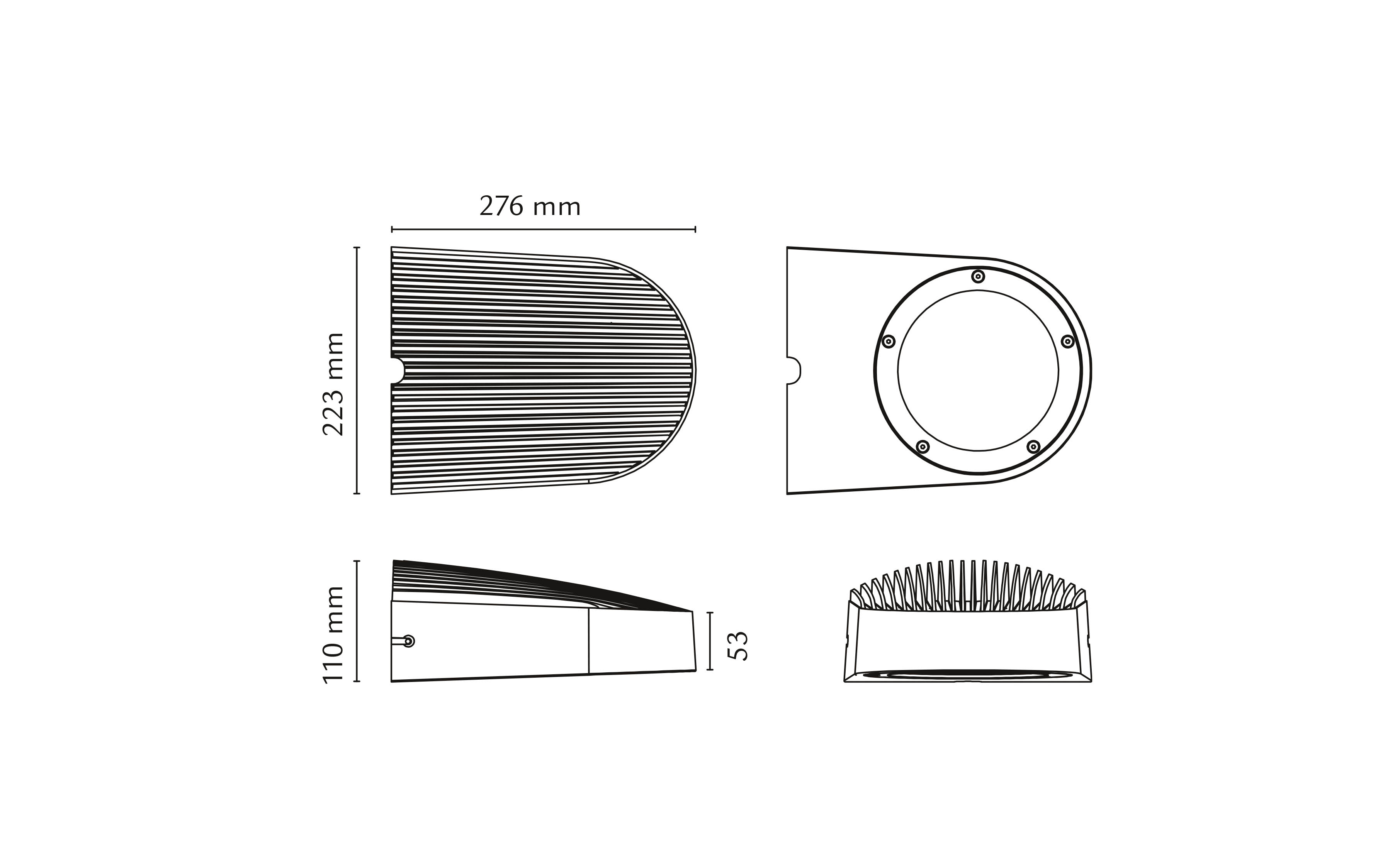 Fevik Asymmetrisk Grafit Asymmetrisk 2470lm 4000K Ra>70 Ej dimbar