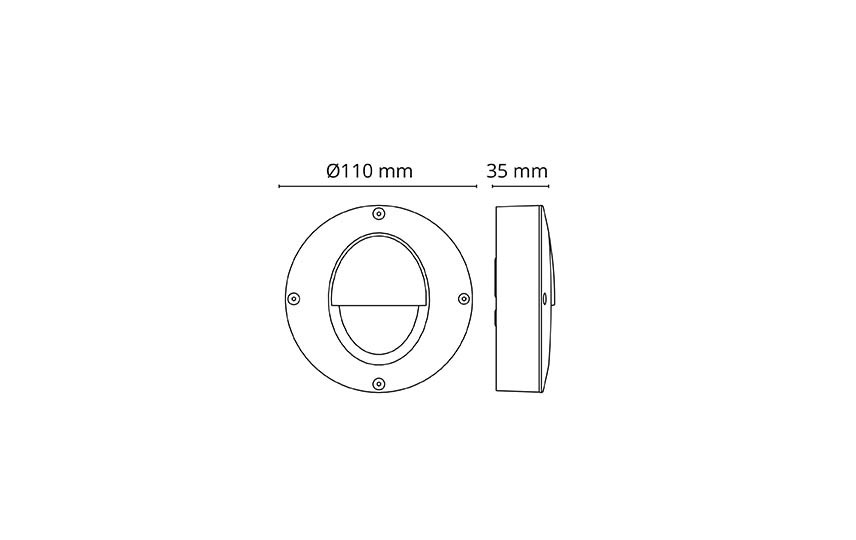 Callisto Wall Svart 110lm 3000K Ra>80 Bakkantsdimmer