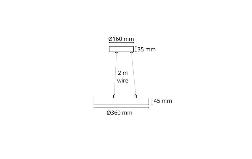 Circulus Pendel Svart 1345lm 3000K Ra>80 Bakkantsdimmer