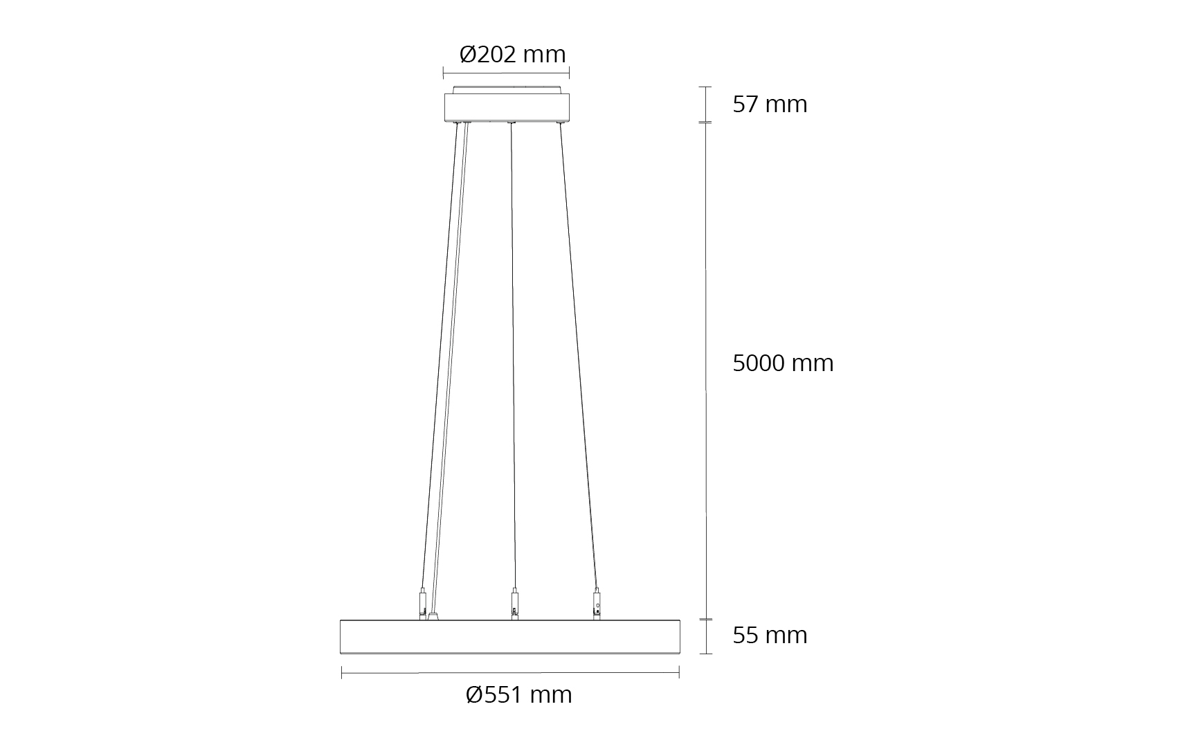 Circulus Maxi Pendant Black 2990lm 3000K Ra>80 DALI / Push Dim