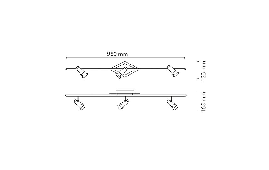 Con Borstat stål DimToWarm 1035lm 2000-2800K Ra>90 Bakkantsdimmer