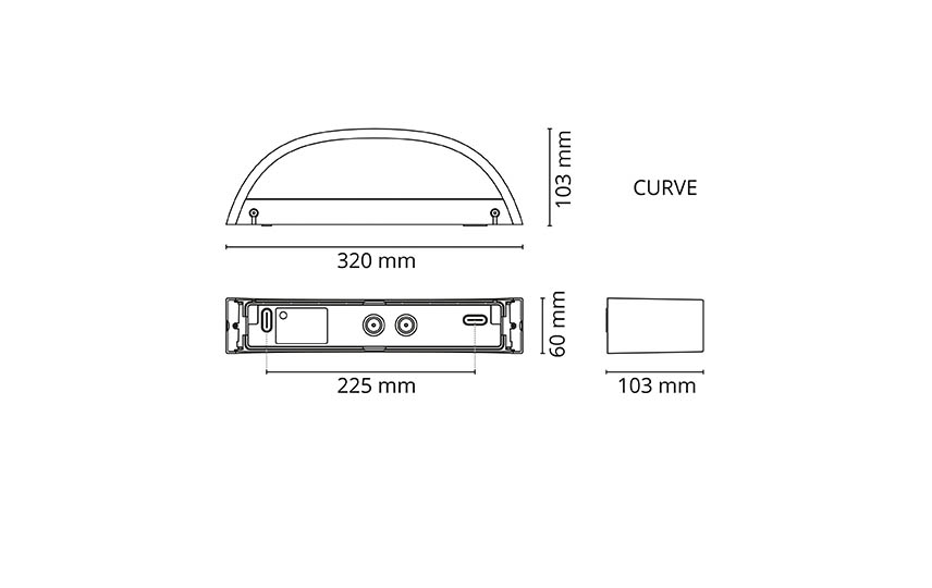 Curve Svart 500lm 2700K Ra>80 Bakkantsdimmer