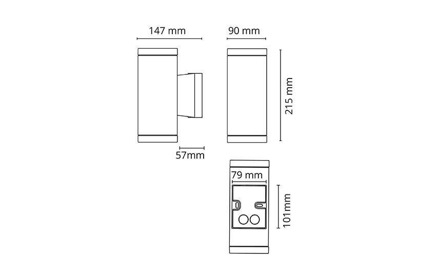 Echo Black Corner bracket Aluminium