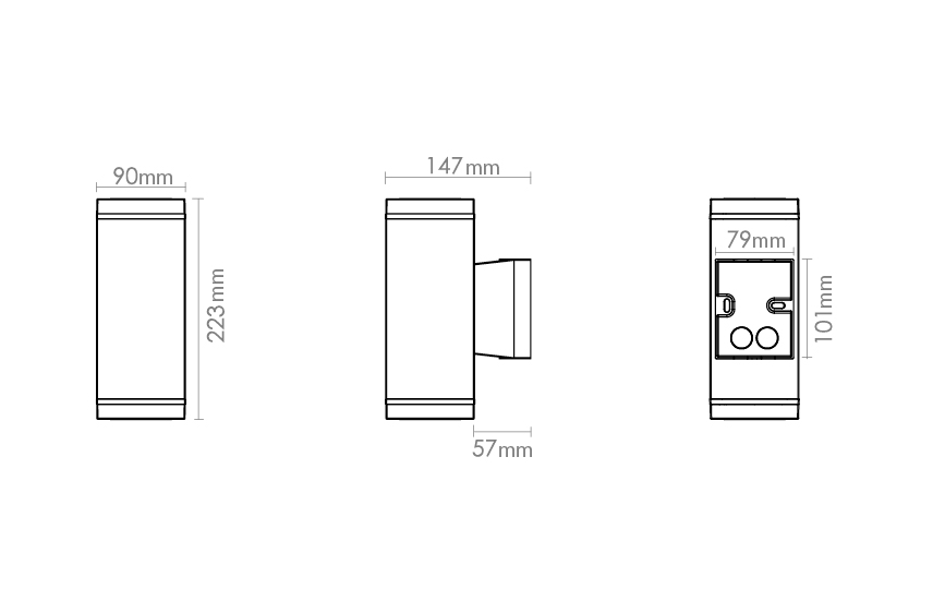 Echo Deco Grafit 360lm 2700K Ra>80 Bakkantsdimmer