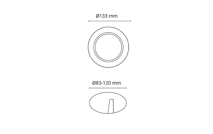 Rehab Ring Graphite 133mm for Junistar, Uniled, Soft & Jupiter Stainless steel