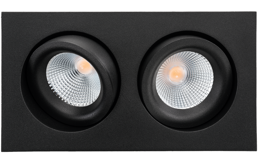Junistar Lux Square Schwarz 2X 1180lm 3000K Ra 98 DALI-2