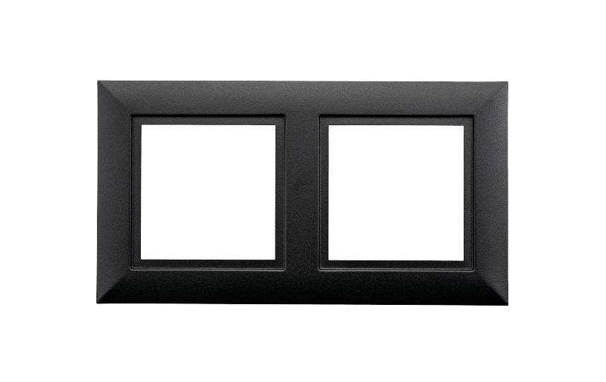 Soft Square Schwarz 2X Rahmen Edelstahl