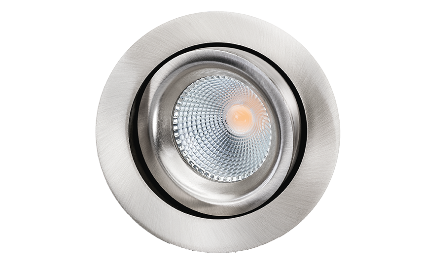 Junistar Lux IsoSafe Borstat stål 580lm 2700K Ra 98 Bakkantsdimmer