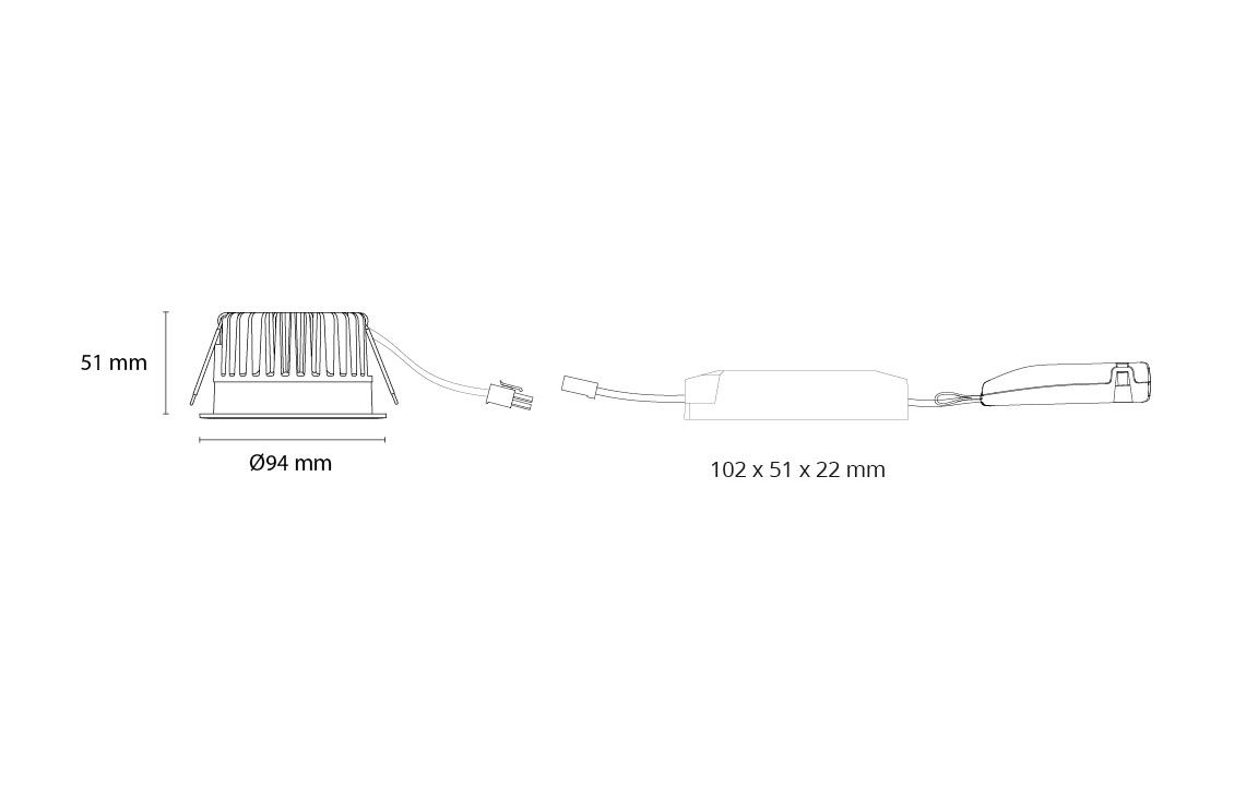 Junistar Soft Svart 740lm 2700K Ra 98 Bakkantsdimmer