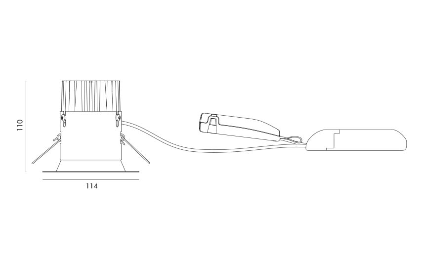 Jupiter Pro 2200 Graphite 40° 2200lm 4000K Ra>90 Trailing edge dimming