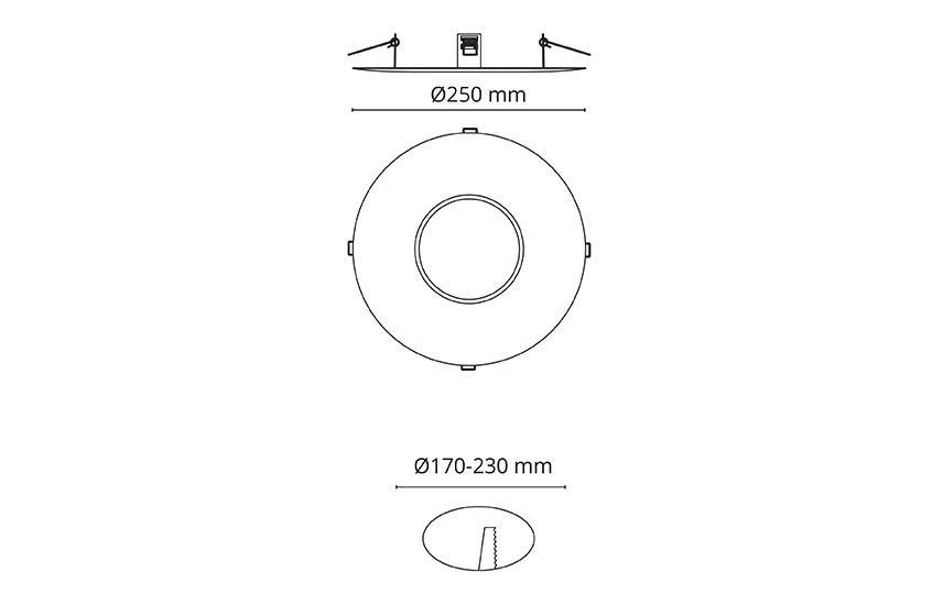 Rehabring Sort 250mm for Exclusive Midi & Jupiter Pro Rustfrit stål