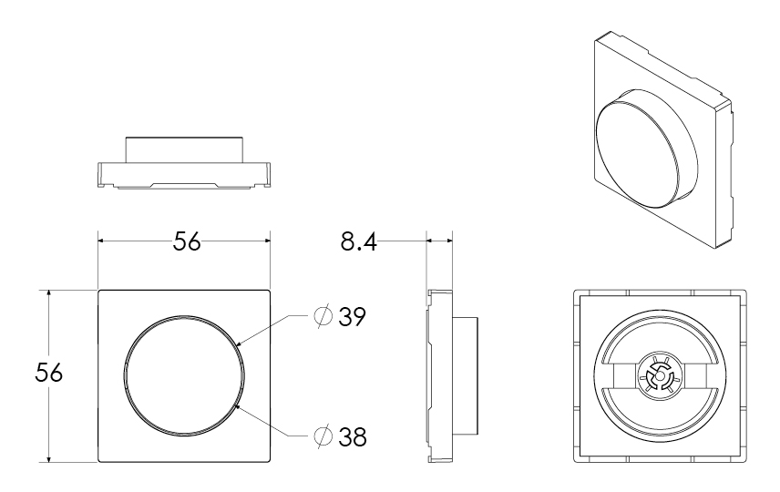 LEDDim 350/400/Smart Hvid Schneider Adapter Polycarbonat (PC)