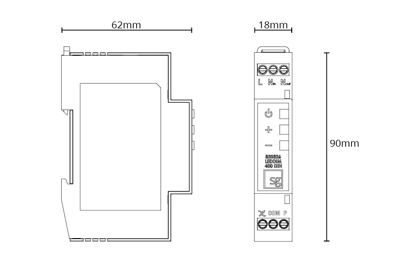 LEDDim DIN 2-pol 400VA