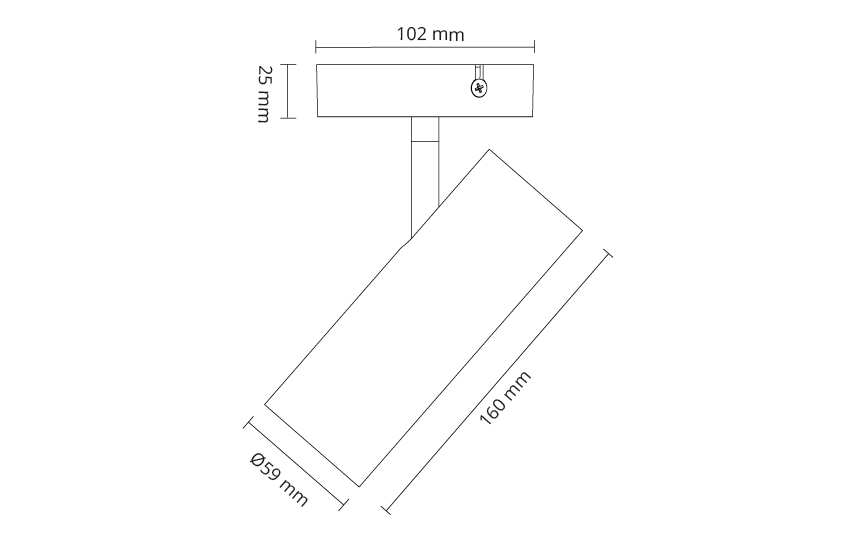 Tube Mini S Svart 900lm 3000K Ra 98 Bakkantsdimmer