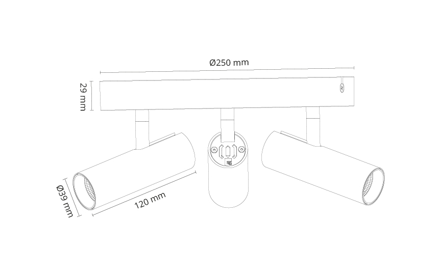 Tube Micro Trio Sort 1050lm 3000K Ra 98 Faseavsnitt