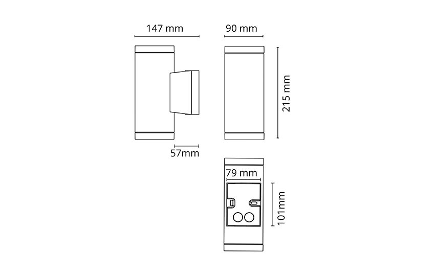 Echo Sort Hjørnebeslag Aluminium