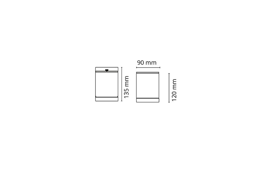 Metro Svart Tak 180lm 2700K Ra>80 Bakkantsdimmer