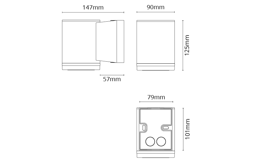 Metro Deco Grafit 190lm 2700K Ra>80 Bakkantsdimmer