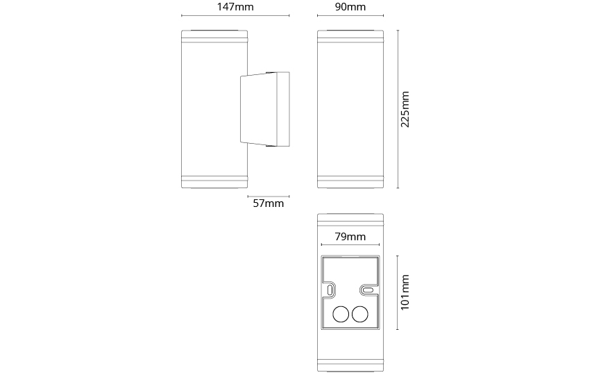 Metro Deco Grafit 380lm 2700K Ra>80 Bakkantsdimmer