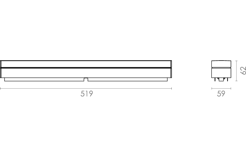 Prelude Square Hvid 1490lm 2700K Ra>90 Bagkantsdæmp