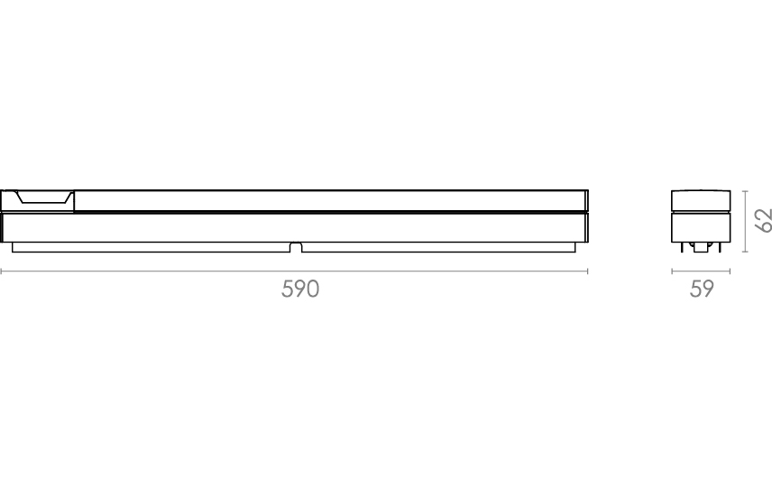 Prelude Square Hvid m/ stik 1490lm 2700K Ra>90 Bagkantsdæmp