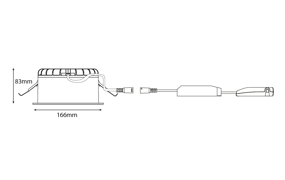 Rax Soft 150 Svart 1600 3000K Ra>80 DALI / Push Dim