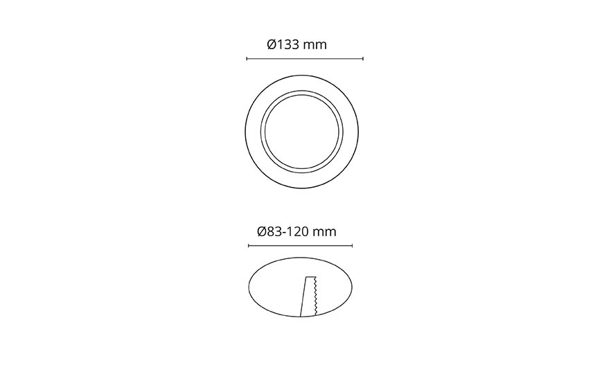 Rehabring Sort 133mm for Junistar, Uniled, Soft & Jupiter Rustfrit stål