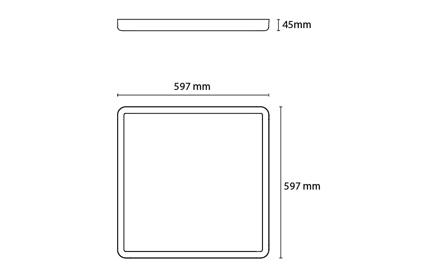 Sense Surface 600x600 Hvid 3870lm 4000K Ra>80 DALI / Push Dim