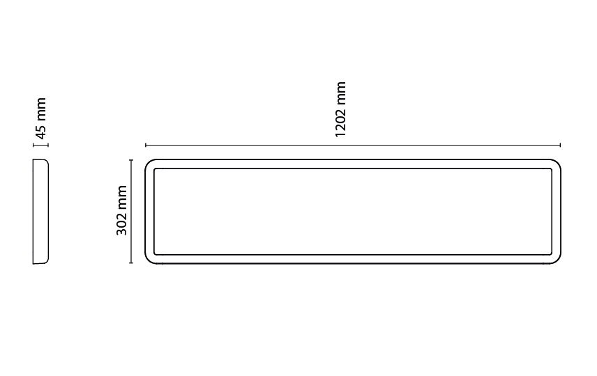 Sense Surface 300x1200 Hvit 3630lm 4000K Ra>80 Sensor Dim