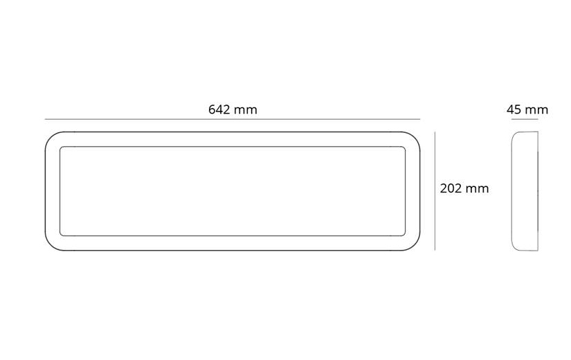 Sense Surface 640x200 Hvid 1830lm 2700K Ra>80 Bagkantsdæmp