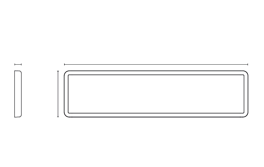 Sense Surface 300x1600 Vit 4910lm 3000K Ra>80 Bakkantsdimmer