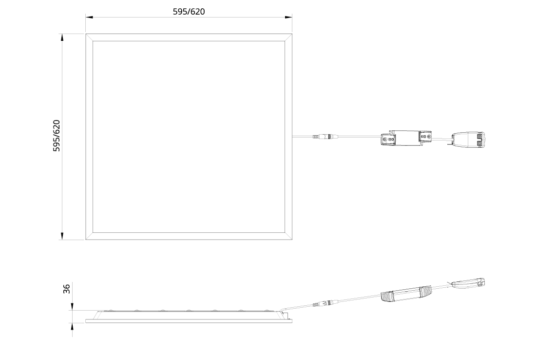 Sense Basic 600x600 White Incl driver 4040lm 4000K Ra>80 On/Off