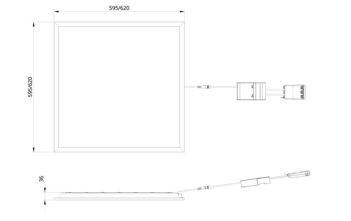 Sense Basic 600x600 White Incl driver 3760lm 3000K Ra>80 DALI / Push Dim