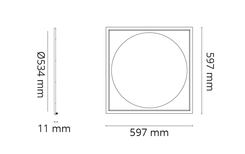 Sense 600x600 Round Vit Opalprismatisk 4000K Ra>80