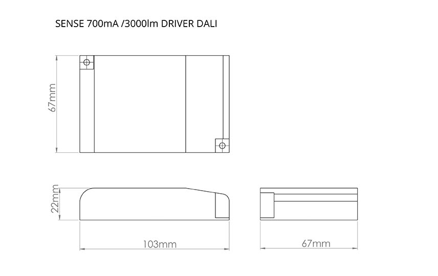 Sense Driver White 3000lm 26W 700mA DALI / Push Dim