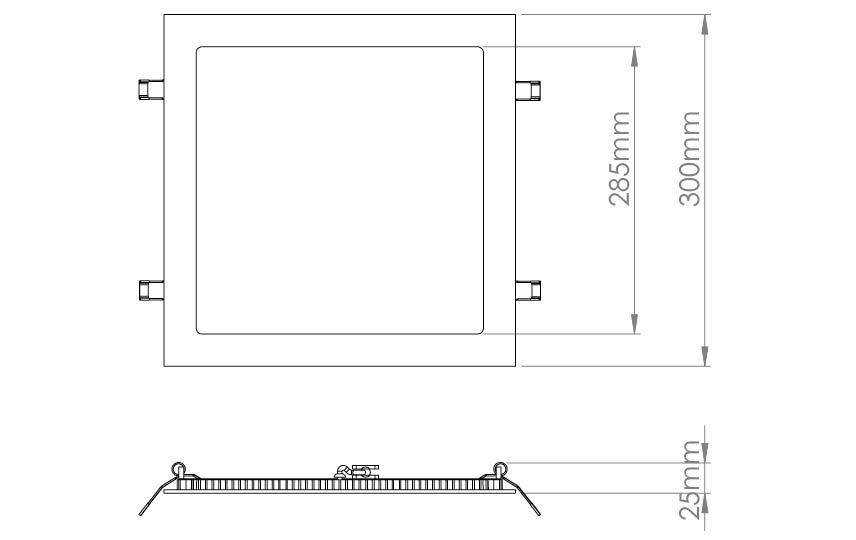 Sense 300X300 Vit 2250lm 3000K Ra>80 Bakkantsdimmer