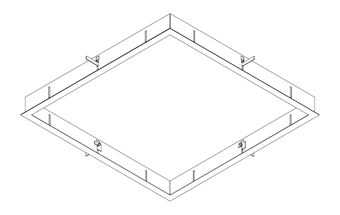 625x625 White Plaster board/Troldtekt Recessed frame Sheet steel