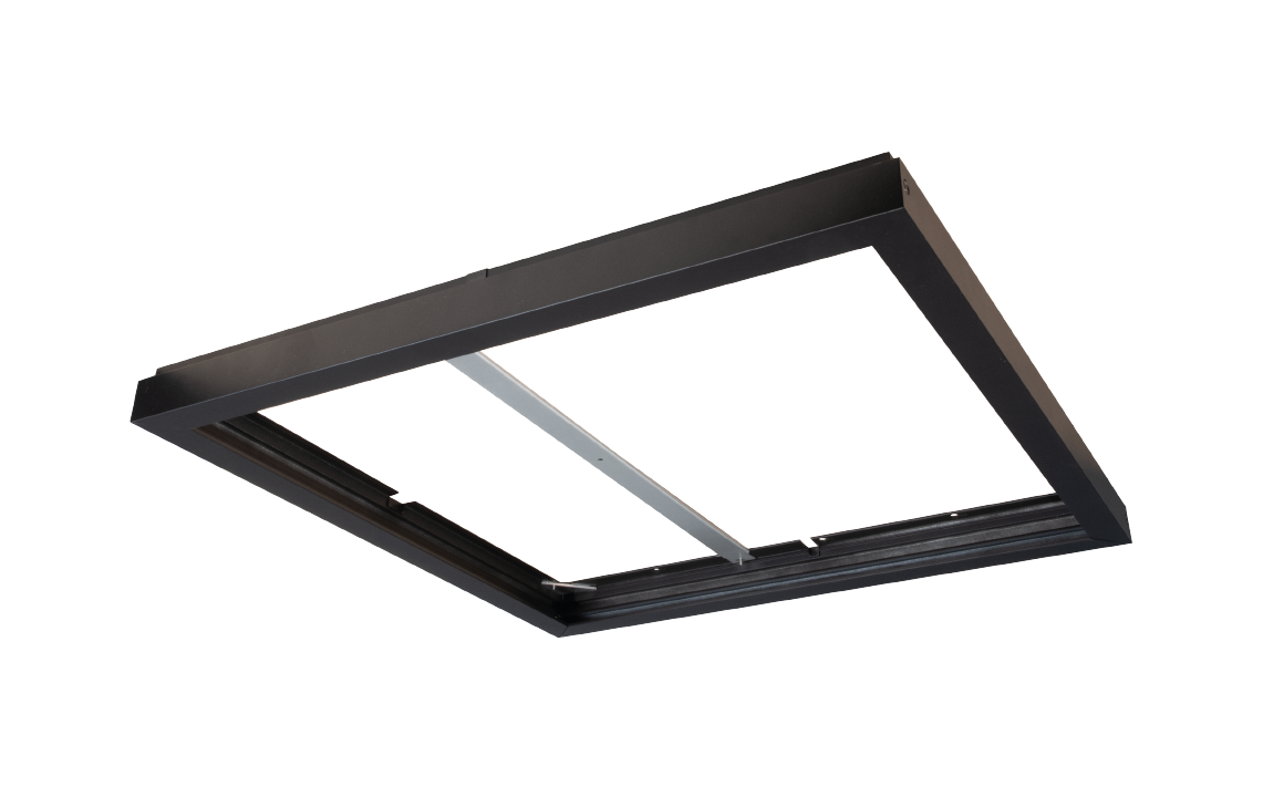 Sense 600x600 Schwarz Anbau Einheit Aluminium