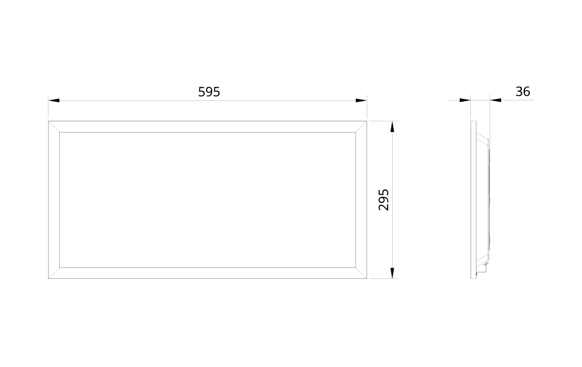 Sense Basic 300x600 Hvid 2220lm 4000K Ra>80 On/Off