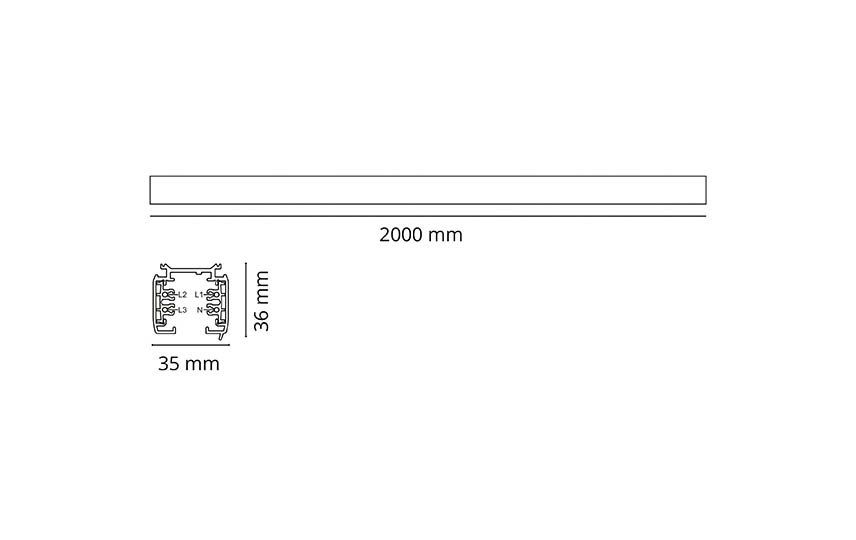 Shopline Hvit Skinne 2m