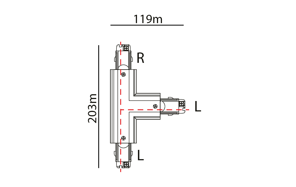 Shopline DALI Vit T skarv höger (R1)