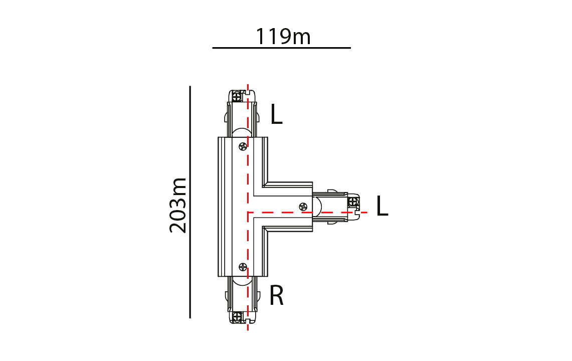 Shopline DALI Hvid T stykke højre (R2)