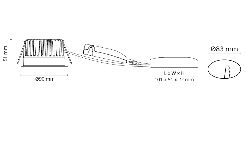 Soft Slim Or 810lm 2700K Ra 98 Coupure de phase descendante