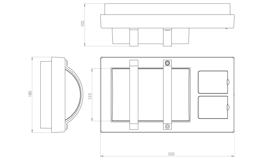 Trio Socket Grafit m/ dubbla uttag 450lm 3000K Ra>80 Bakkantsdimmer