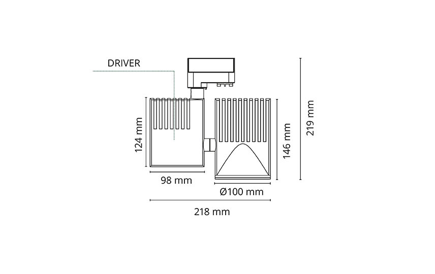 Zip Pro 3 Fase Sort 40° 3370lm 3000K Ra>90 On/Off